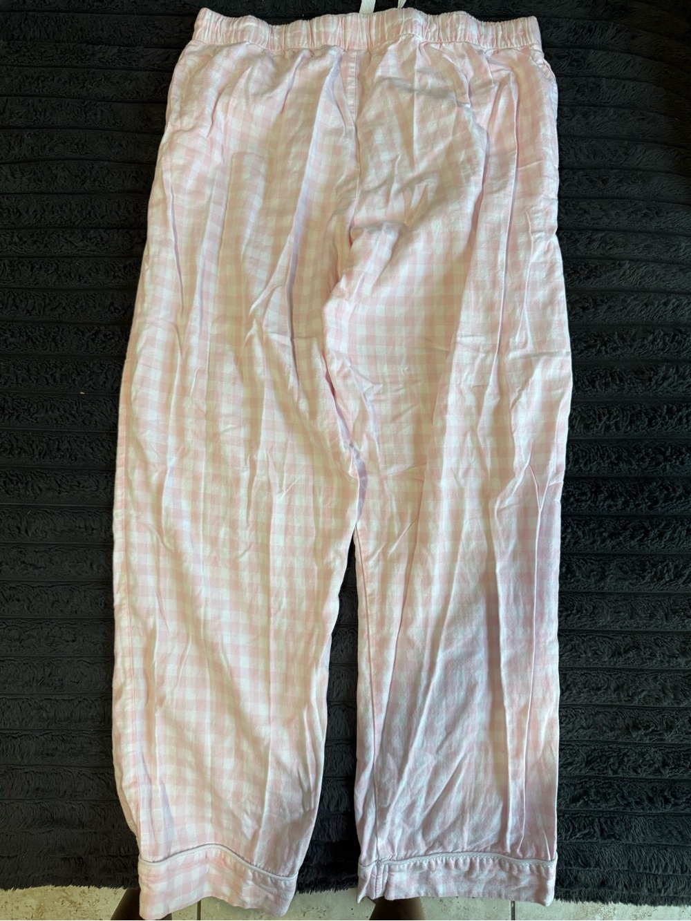 Light Pink Gingham Women's Pajama Pants - Soft Sleepwear - Picture 2 of 5